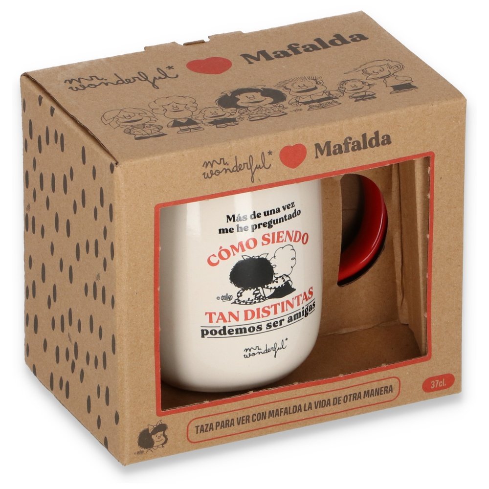 MR TAZA MAFALDA - SIENDO TAN DISTINTAS PODEMOS SER TAN AMIGAS MAFALDA 13x10x15 Cms.