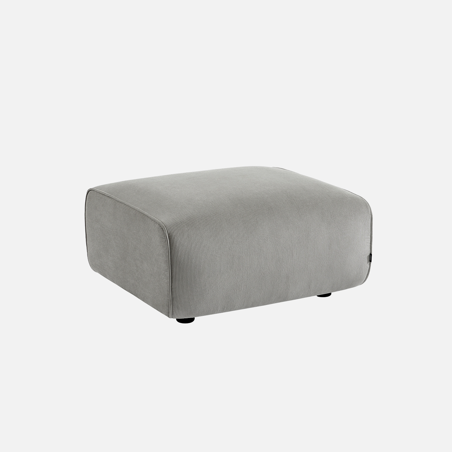 sweeek - Puff, reposapiés para sofá 2 plazas Wallas terciopelo de pana fina, Wallas, Gris claro, 76x70x41 cm