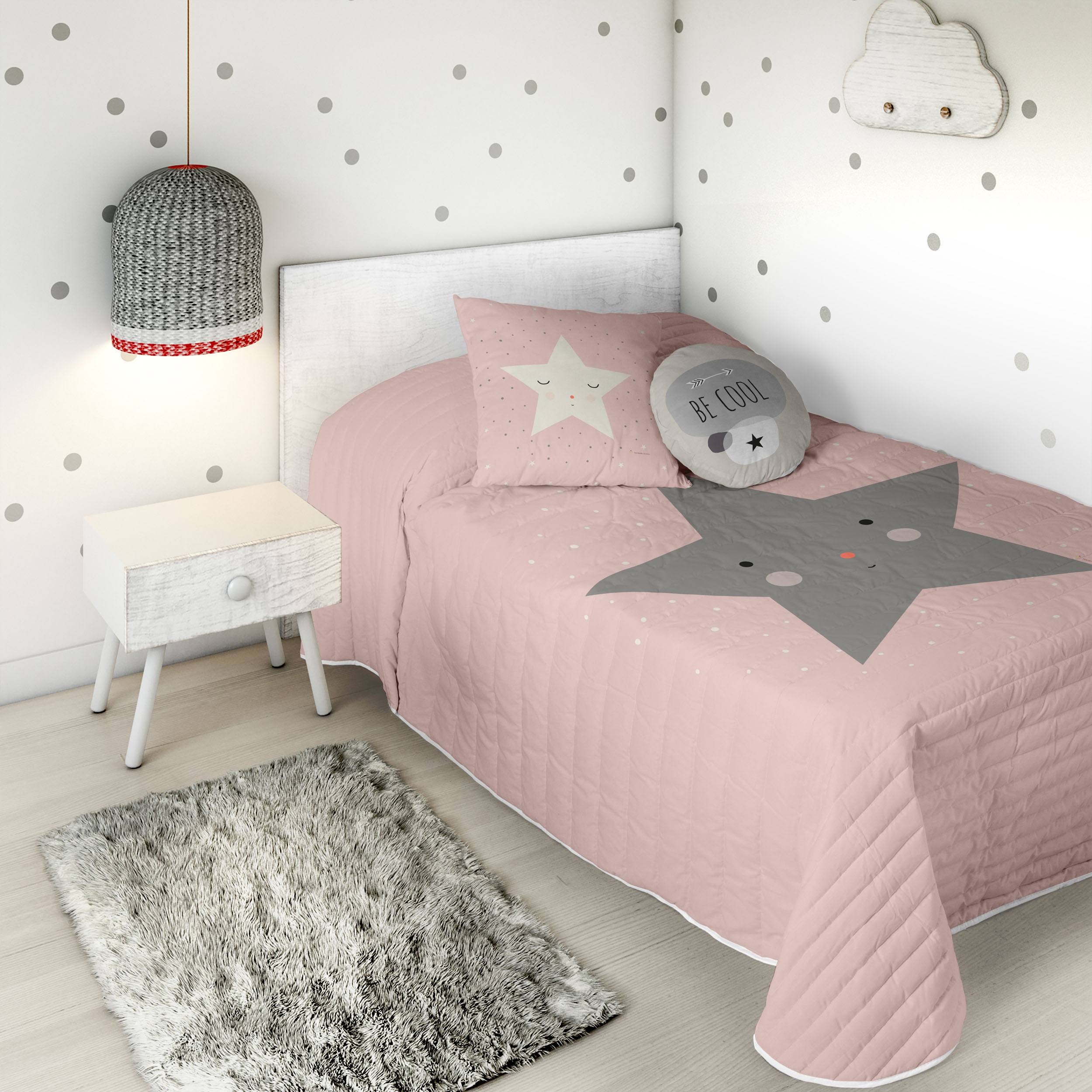 HACIENDO EL INDIO - Colcha Bouti Infantil Estampada 100% Algodón - Relleno 70 gramos -  Cubrecama Ligero Acolchado - Ideal para Primavera y Verano - Disponible para Cama 90/105 cm - Fabricada en España