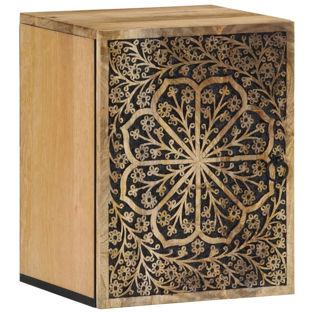 vidaXL Armario de baño de pared madera maciza de mango 38x33x48 cm