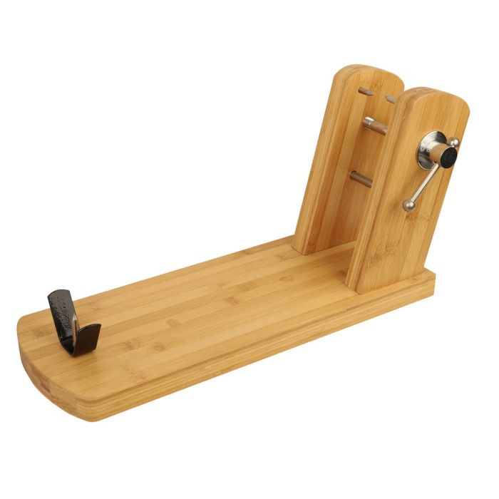 Jamonero modelo Horizontal bambú - Adecuado para jamones de cualquier longitud - Su diseño permite un corte horizontal fácil y cómodo - Es muy resistente, fácil de montar y limpiar - Ideal tanto para los profesionales como para los aficionados