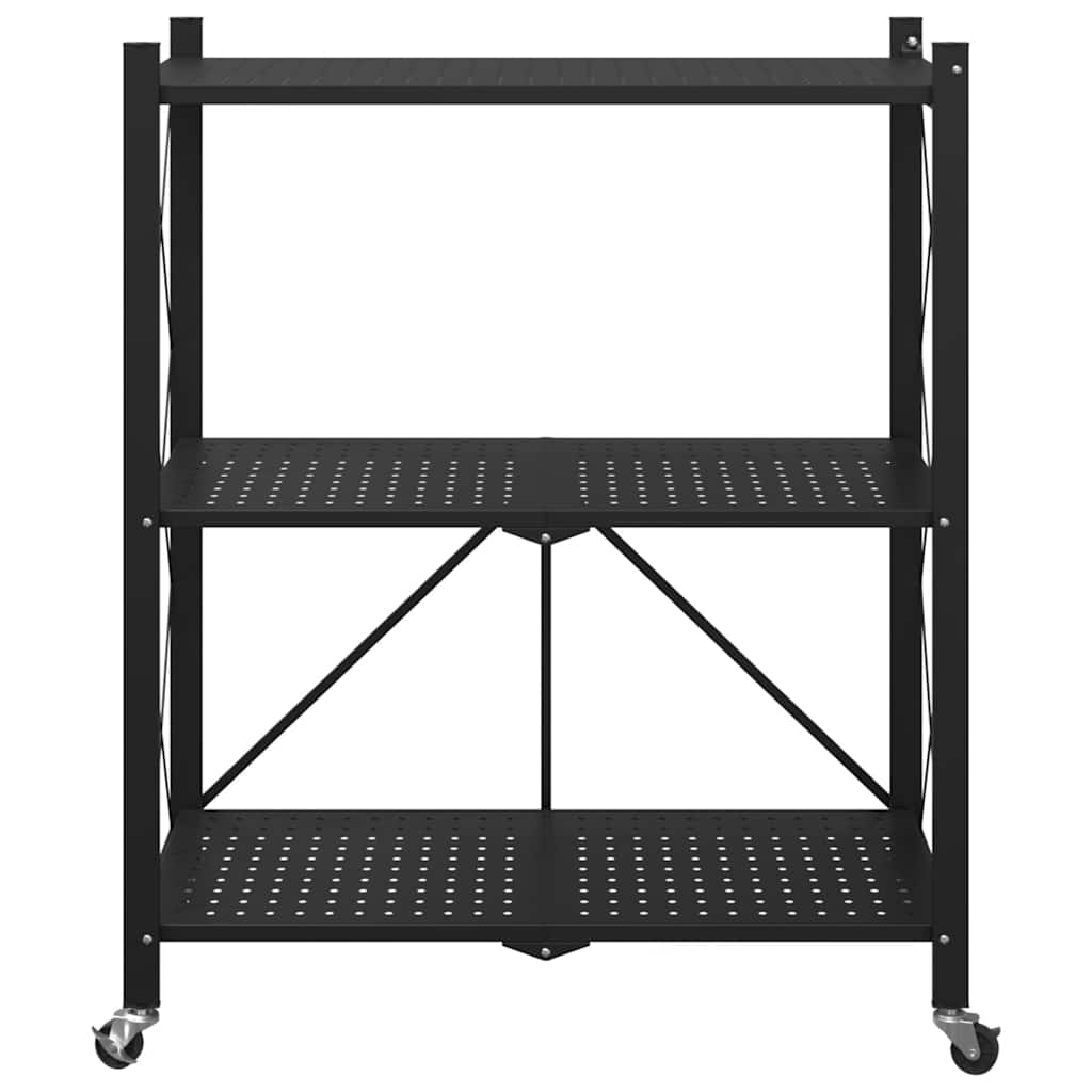 vidaXL Estantería de almacenaje con ruedas de acero negro 71x34x88 cm