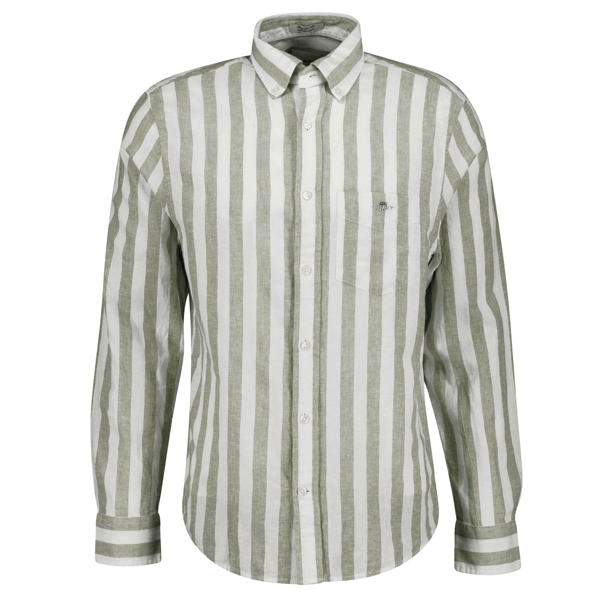GANT Camisa para hombre - Regular Cotton Linen Stripe Shirt, mezcla de lino y algodón, a rayas REGULAR COTTON LINEN STRIPE SHIRT