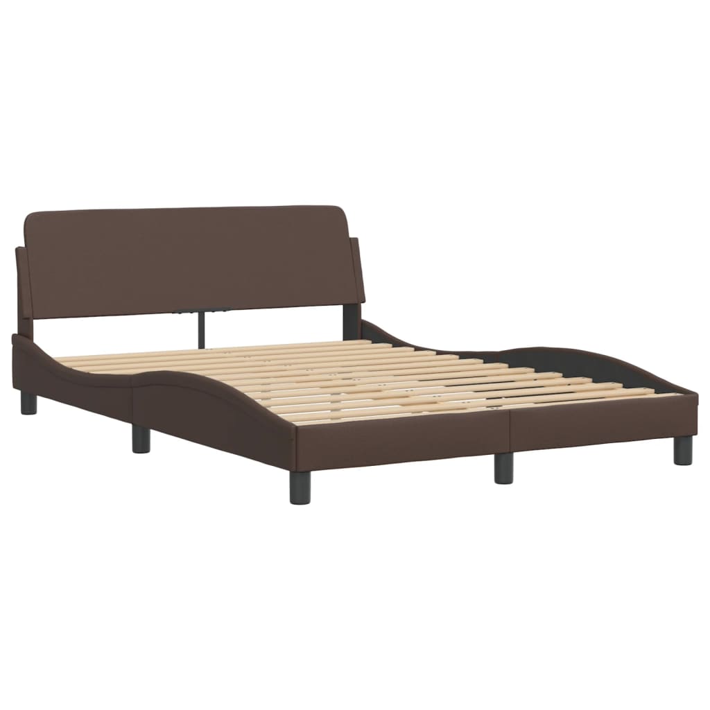 vidaXL Estructura de cama Dover cuero sintético marrón 120x200cm