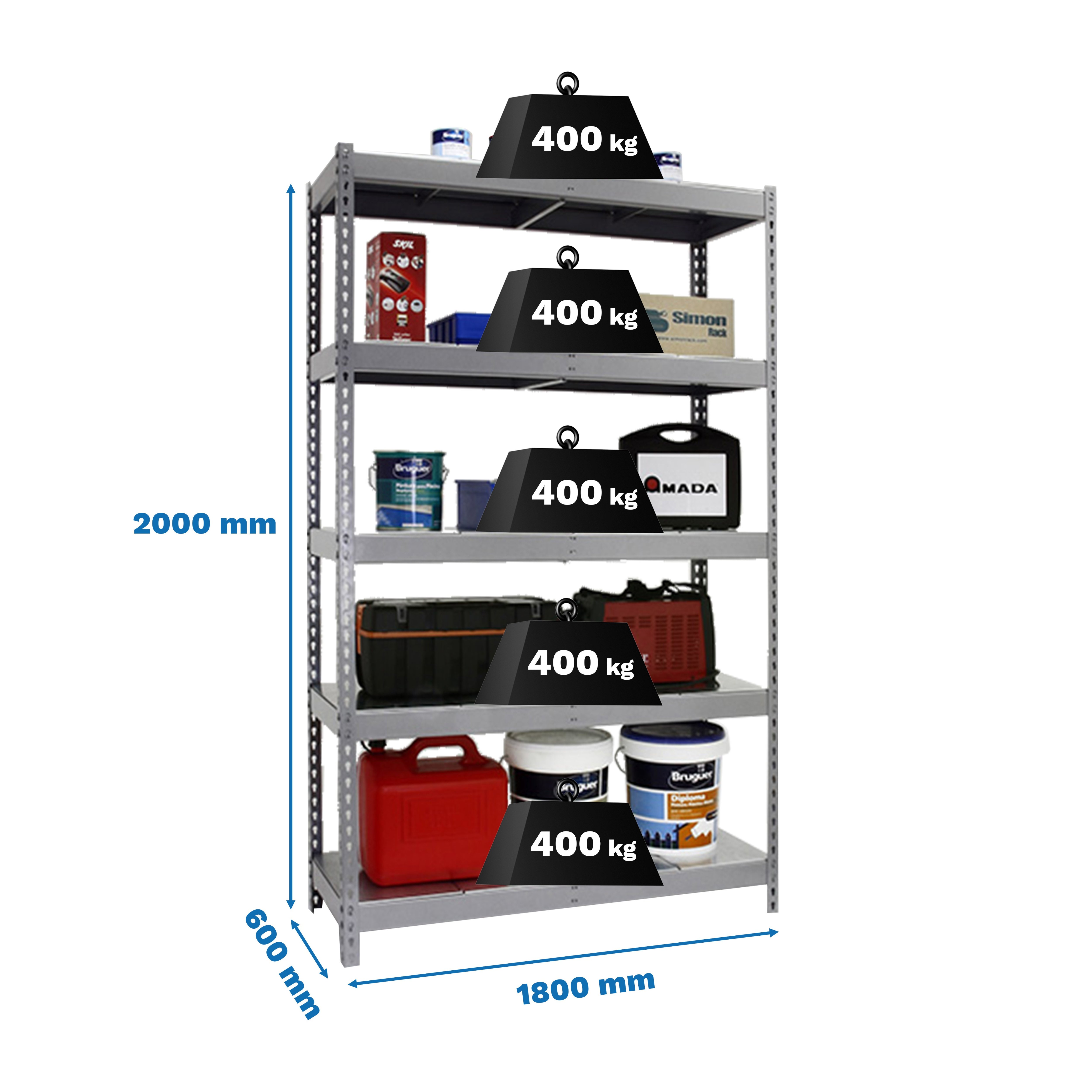 Estantería SIMONRACK Ecoforte 1806-5 metal galva/galva