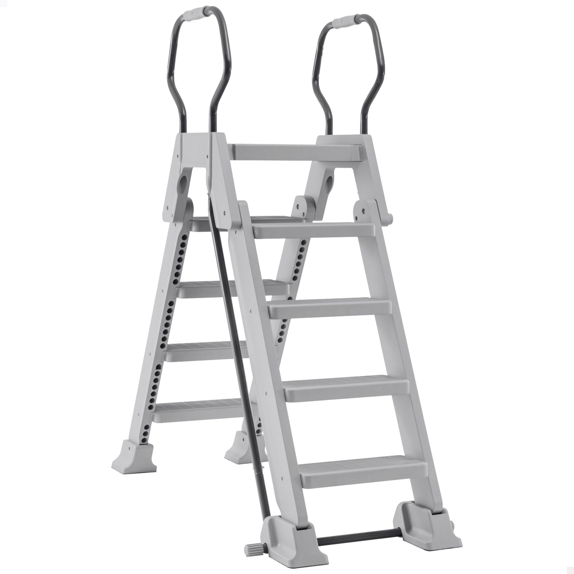 INTEX - Escalera para piscina con peldaños extraíbles, 132 cm, escalera piscinas desmontables, escalera de seguridad, escalera metálica, escalera antideslizante