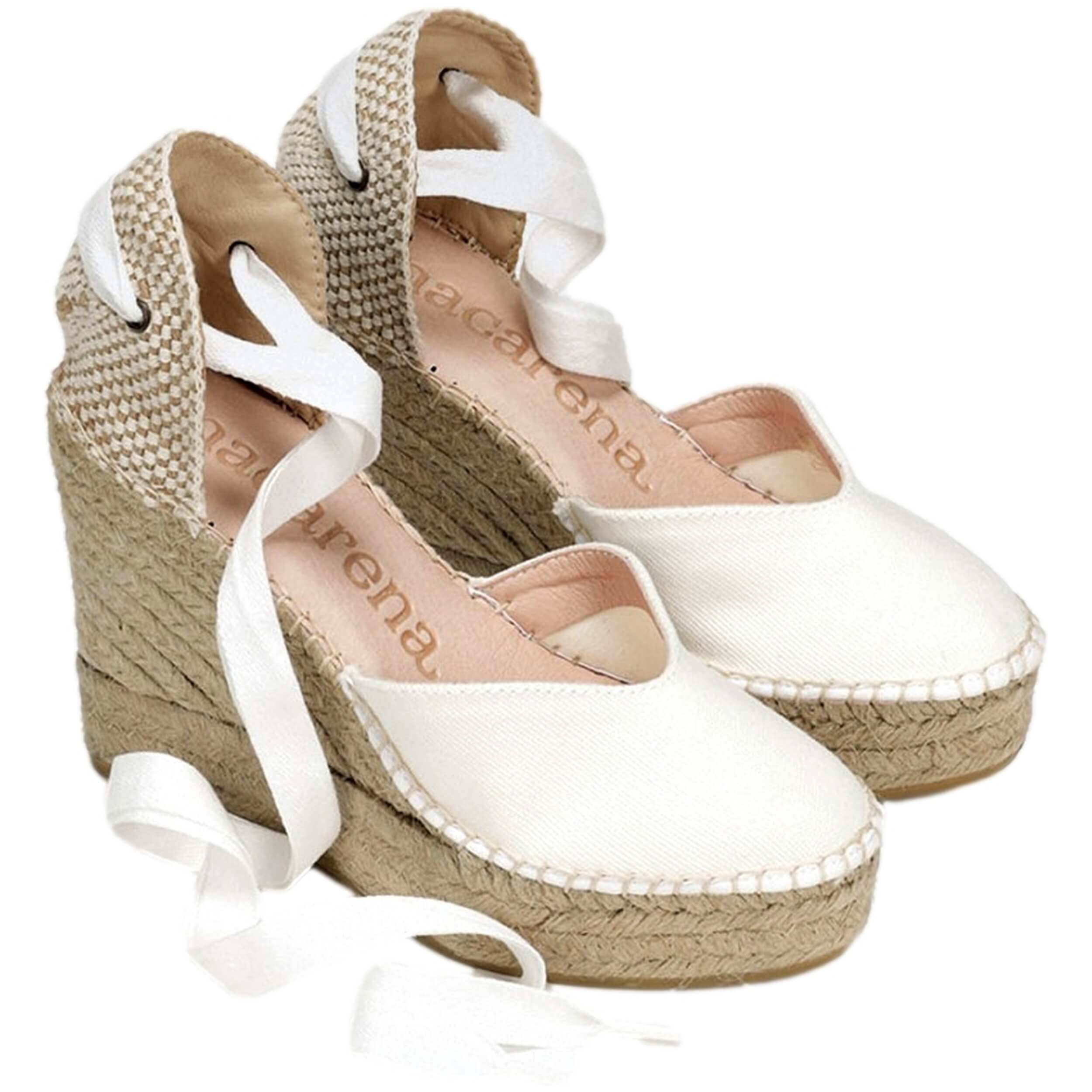 Sandalias de Plataforma Macarena Alba2 para mujer en color blanco