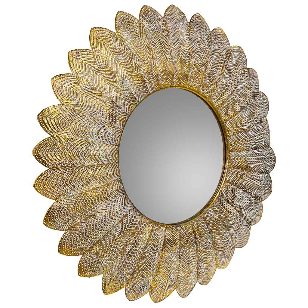 Wonderlust Deco - Espejo de pared de metal dorado 72.5x4.5x72.5 Dorado 72.5x4.5x72.5h cm