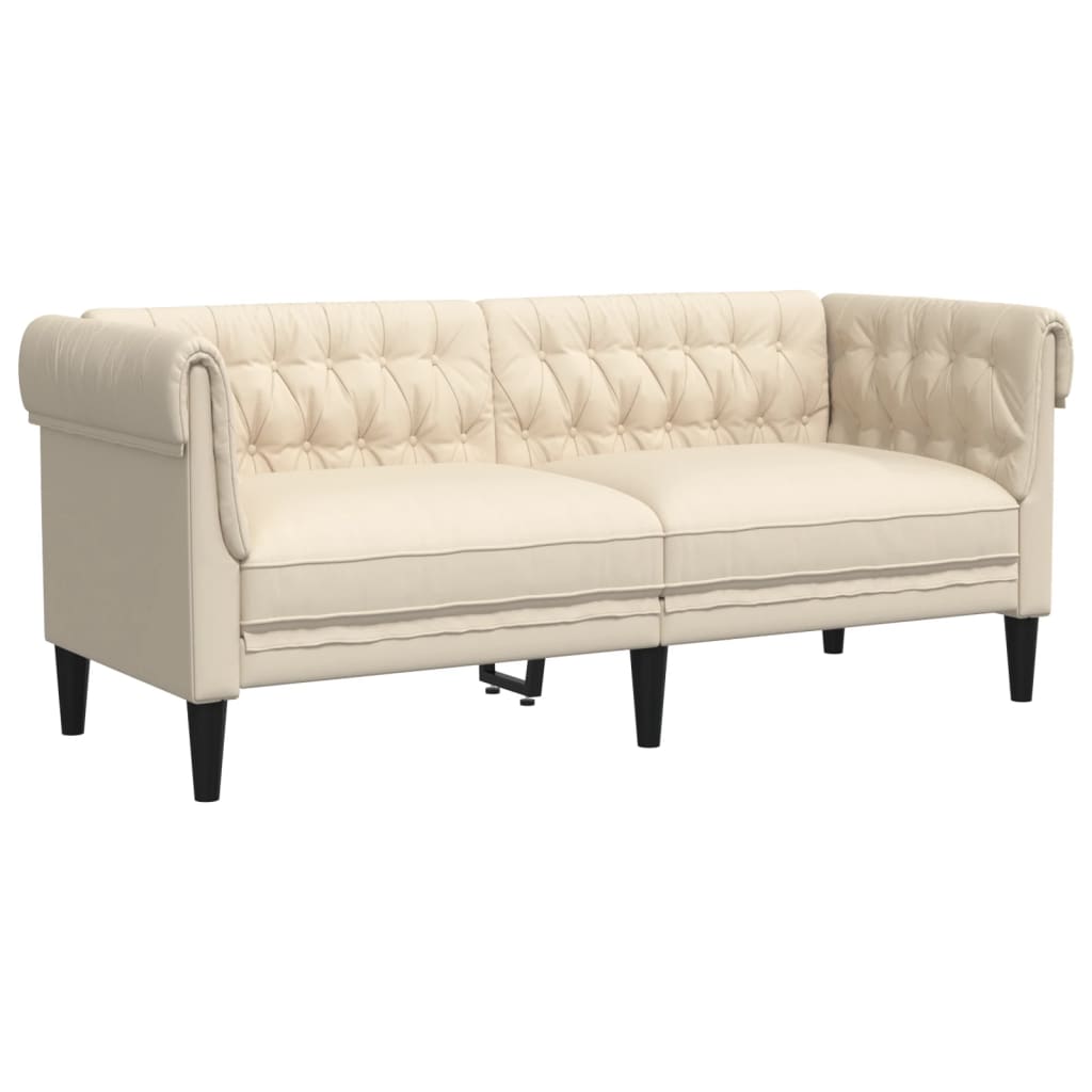 vidaXL Sofá Chesterfield de 2 plazas lino