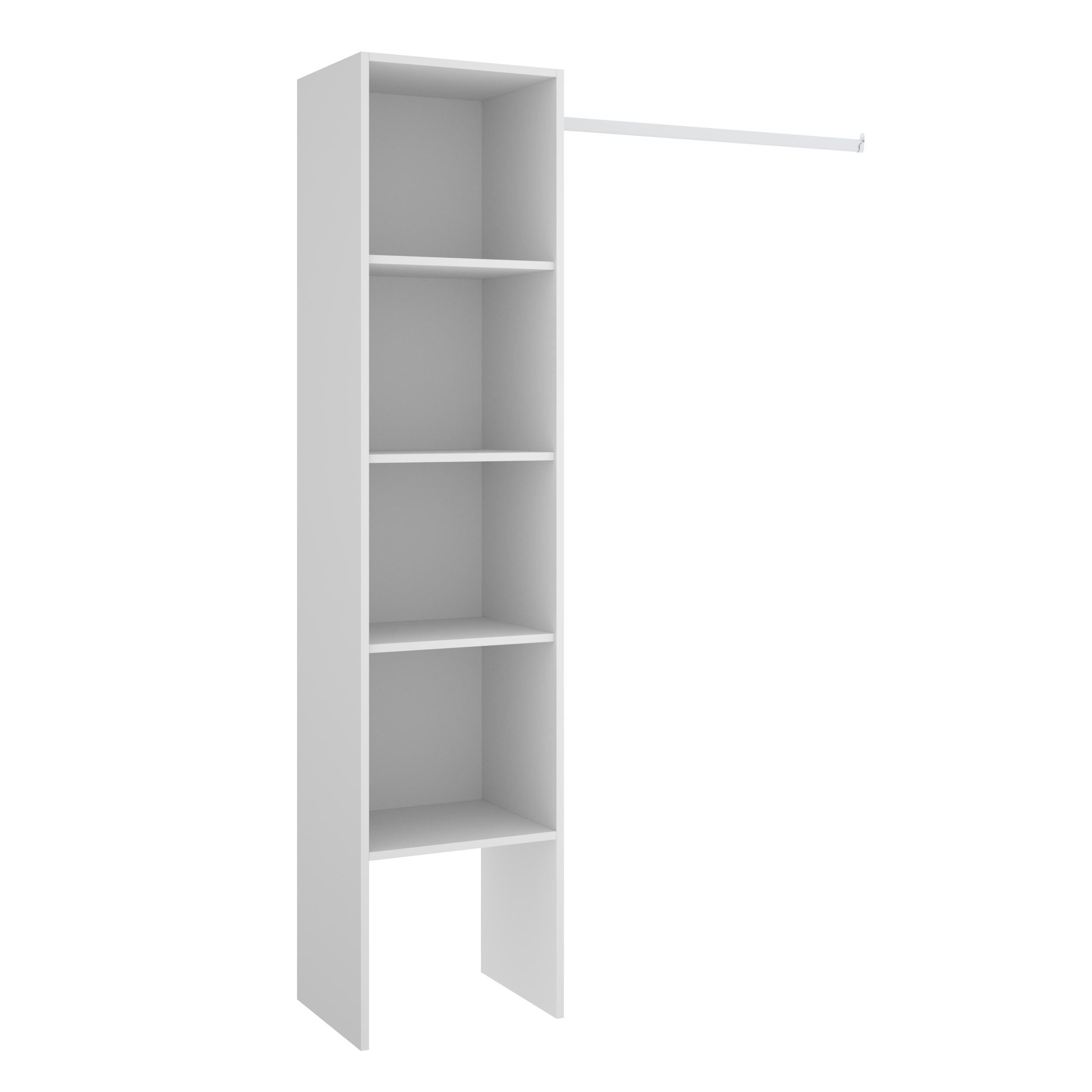 Dekit Kit Vestidor Blanco 186x138x40 Cm - SUIT con Barra y 4 Estantes