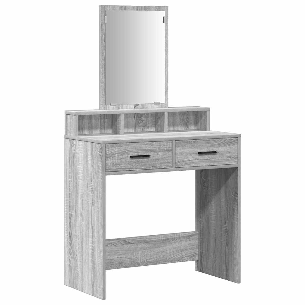 vidaXL Mesa Tocador Gris Sonoma 79 x 41 x 140 cm Madera de ingeniería