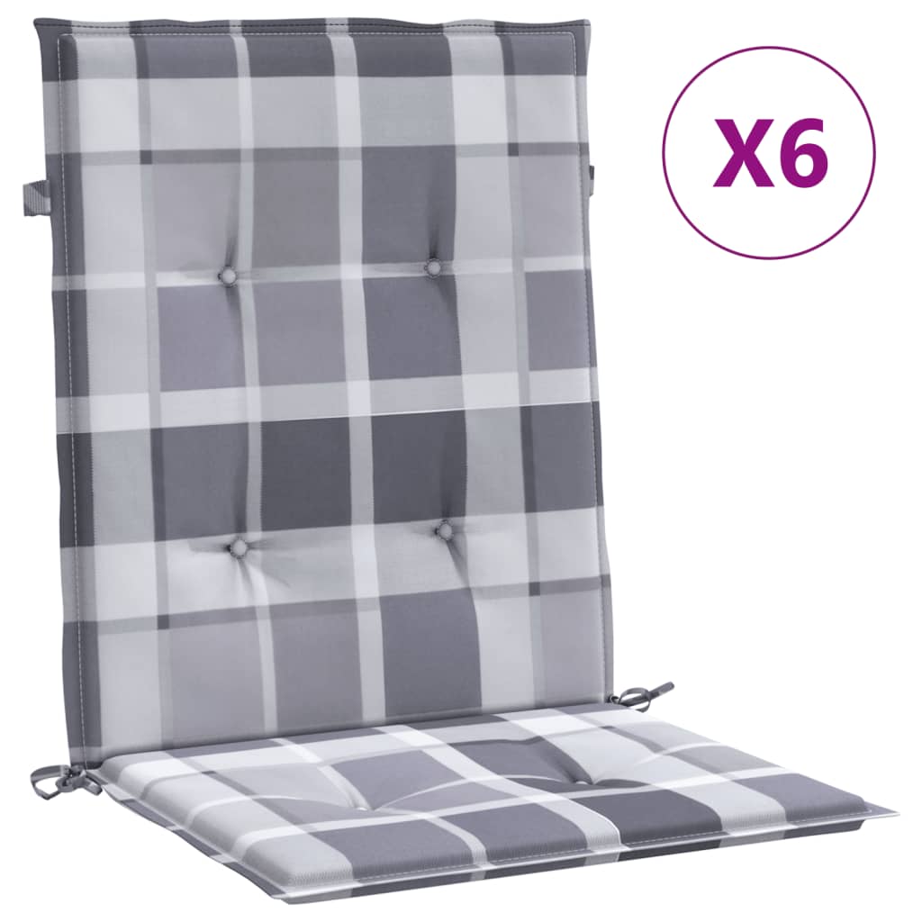 Vidaxl Cojín Silla Jardín Respaldo Bajo Pack 6 Uds Tela Oxford Antracita