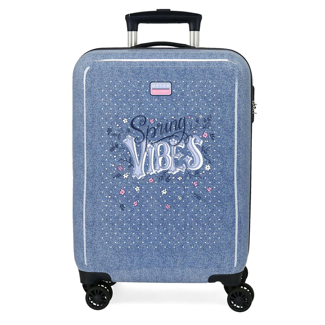 Maleta de cabina Movom Spring vibes denim 55x38x20cm
