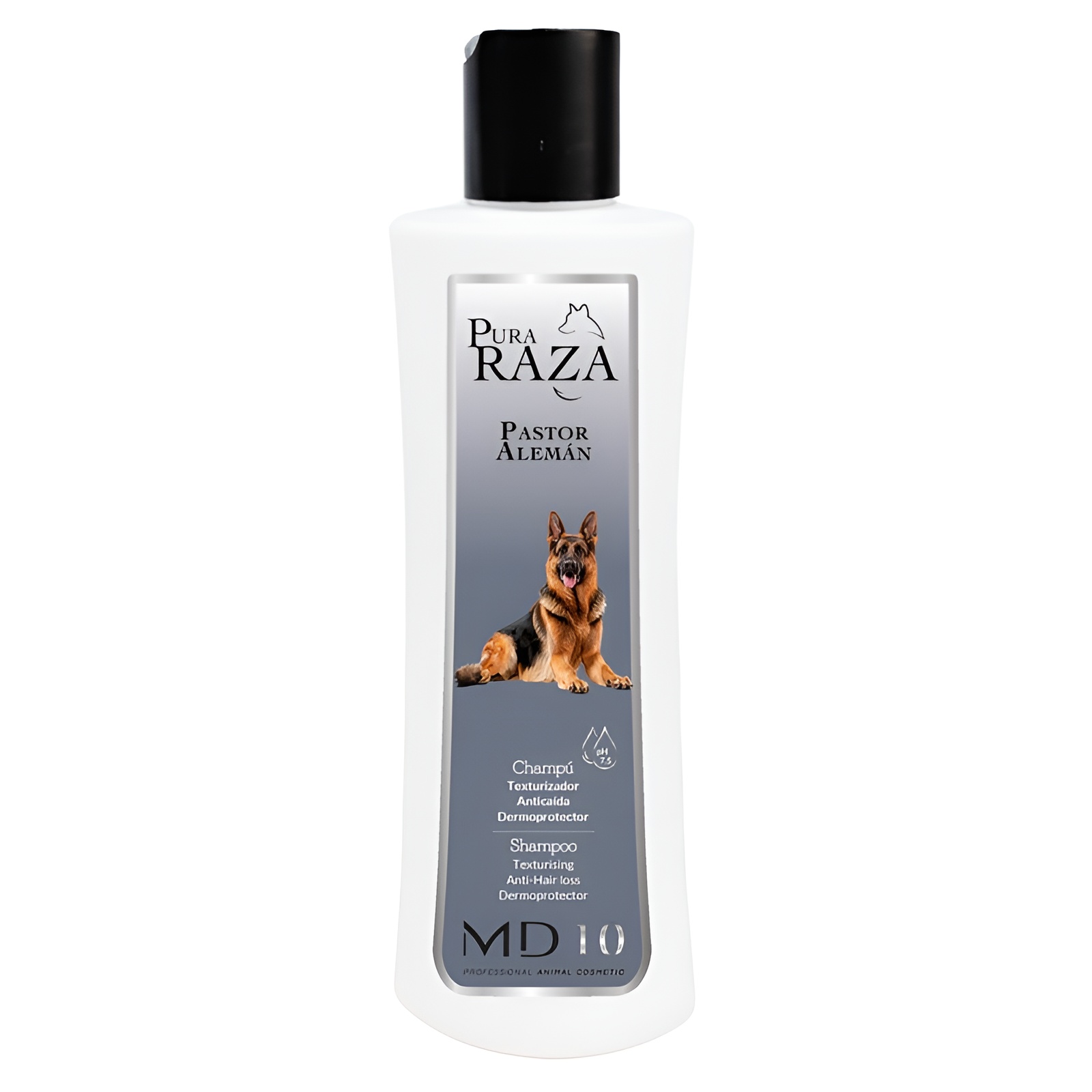 Champú para Pastor Alemán - Champú para Perros Hidratante y Dermoprotector - Reduce Caída Pelo - Ideal Manto Doble Capa - Aceite Esencial de Romero - Fabricado en España - MD-10 COLLECTION