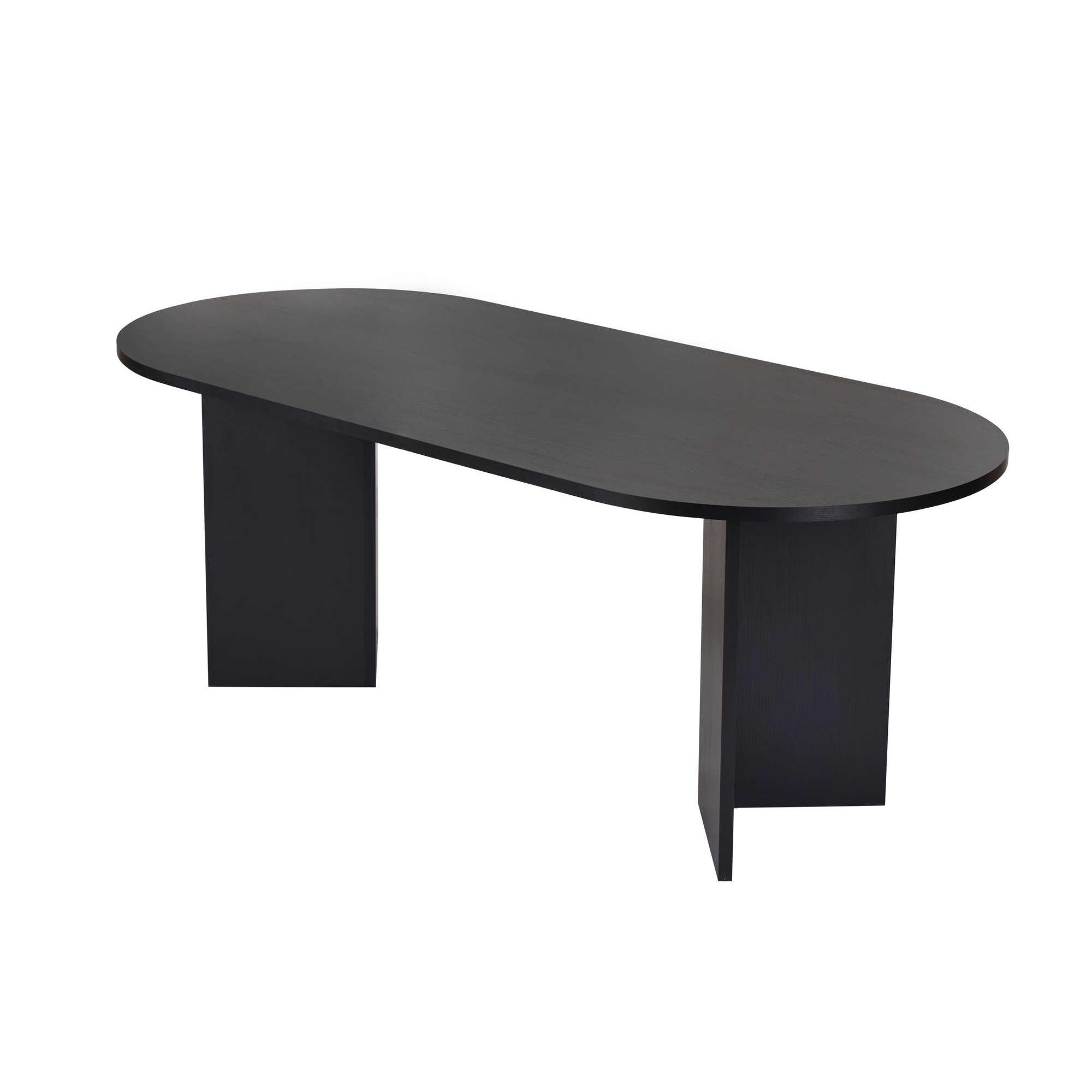 Habitat y Jardin - Mesa de comedor de madera "Sabella" 200 x 90 x 75 cm - Madera negra