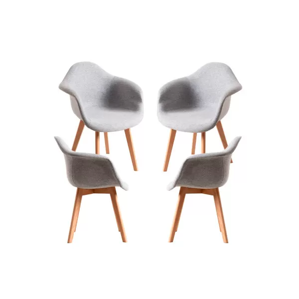 Regalos Miguel - Packs Sillas Comedor - Pack 4 Sillas Belu Tela - Gris