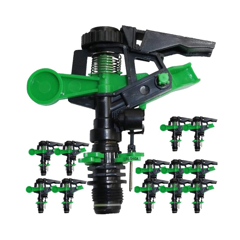 SUINGA Pack 25 Aspersor de Riego Agricola 1/2'' | Aspersores de riego cesped de 6 a 12 m | Aspersor sectorial para Jardin y Agricultura