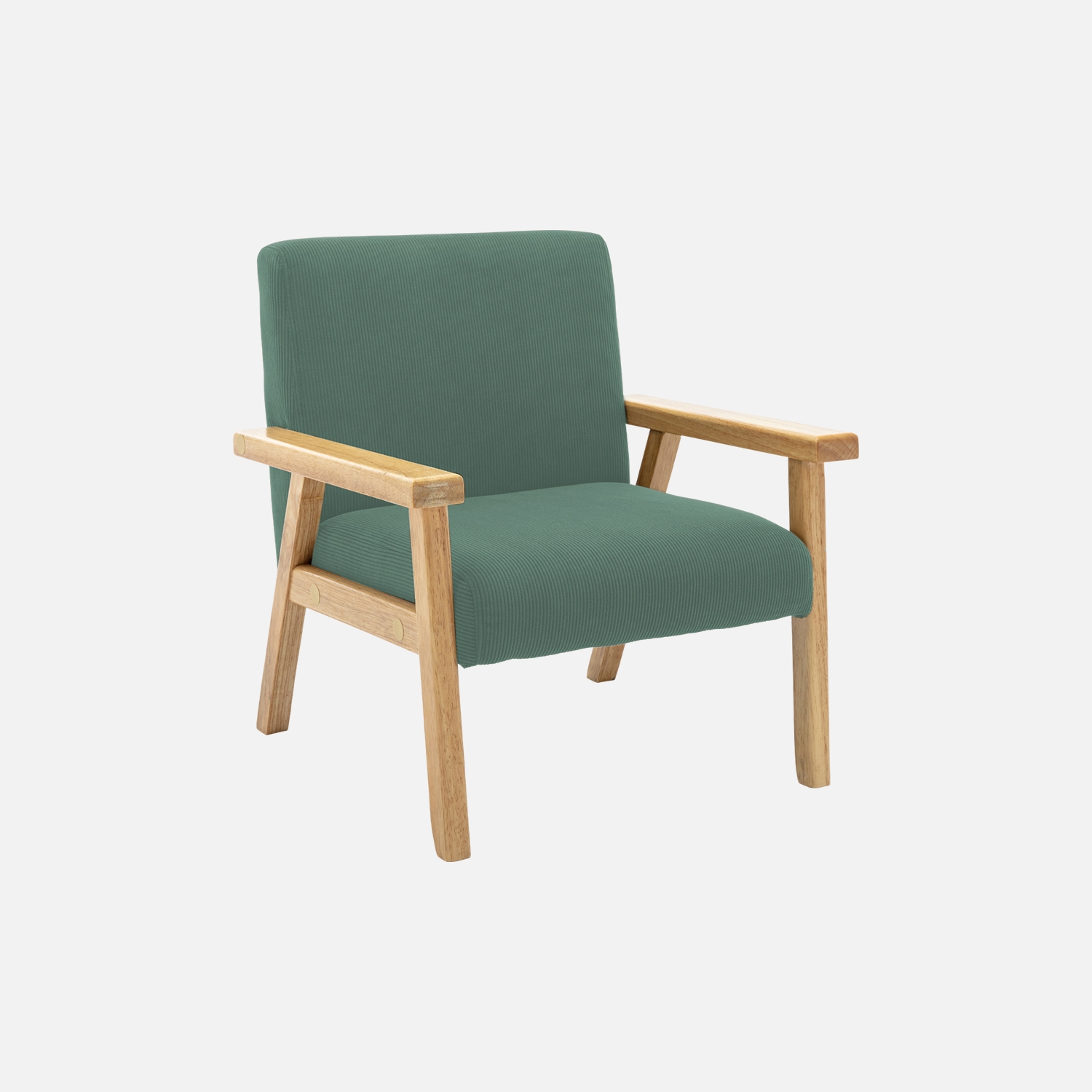 sweeek - Sillón infantil escandinavo de pana y madera de caucho , Isak kids , 47x43x50