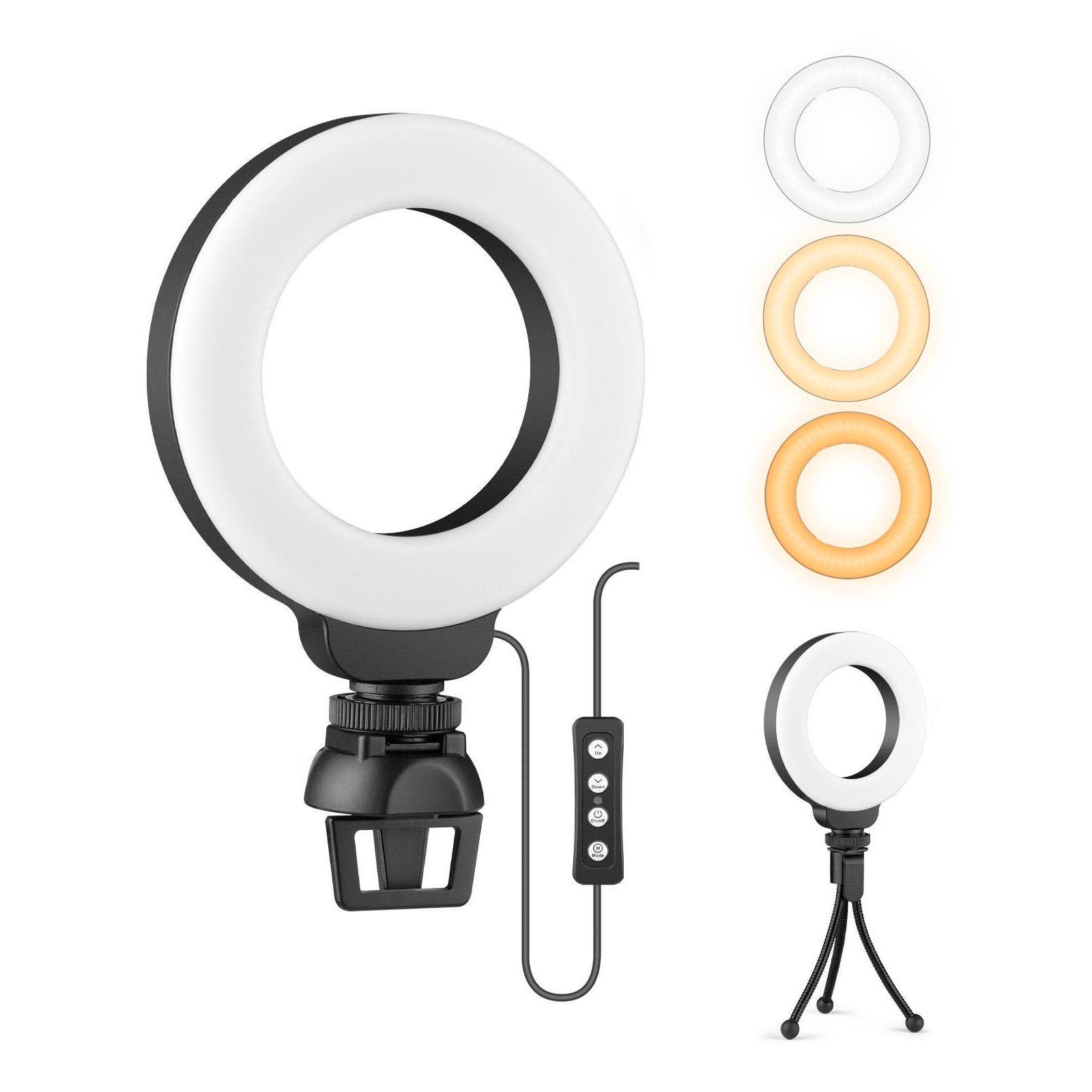 ITAL Anillo de Luz LED 10cm con 3 Modos de Luz