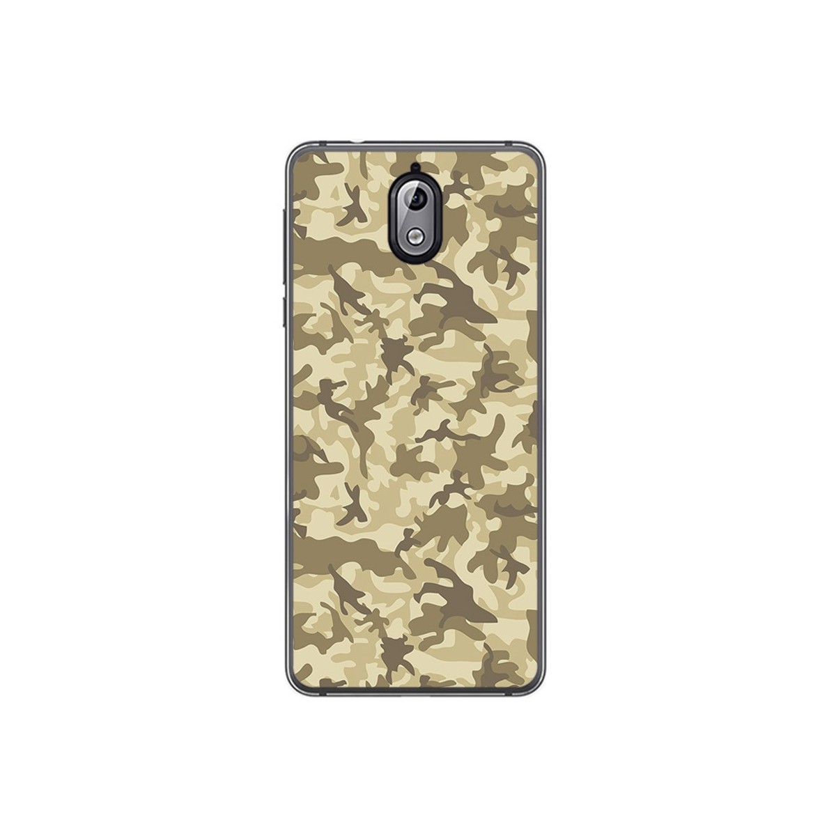Tumundosmartphone Funda Gel Tpu para Nokia 3.1 (2018) Diseño Sand Camuflaje Dibujos