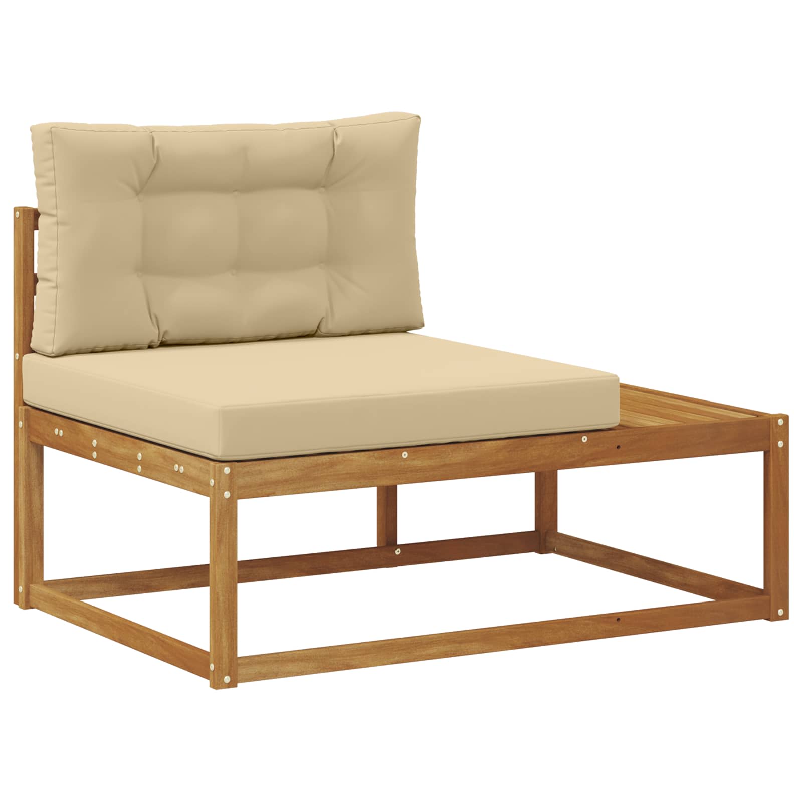 vidaXL Sofá modular de exterior con cojín Natural 115 x 83 x 73 cm