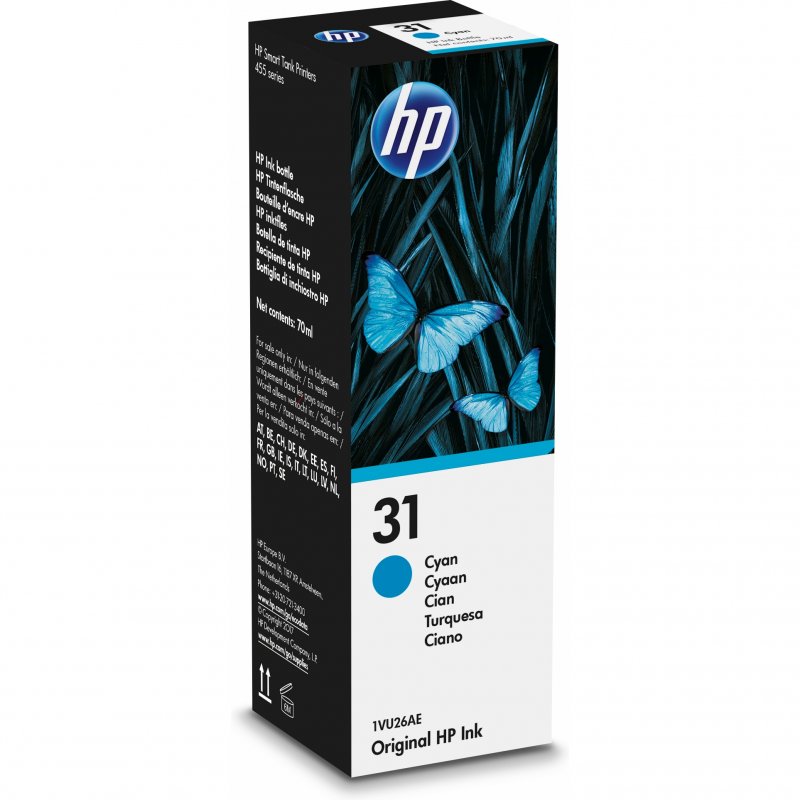 Botella de Tinta HP 31 Cian Alta Capacidad