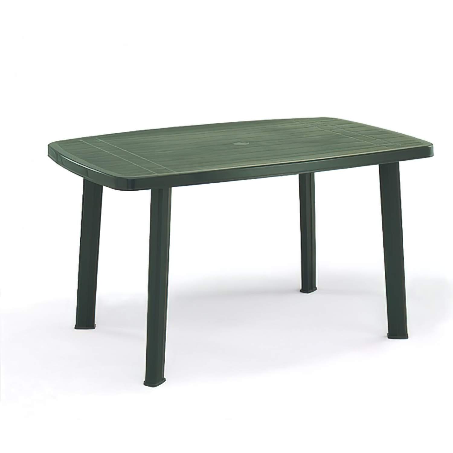 Ipae-Progarden Mesa de Resina Verde para Jardín y Terraza - 140x90 Cm - Resistente a la Intemperie