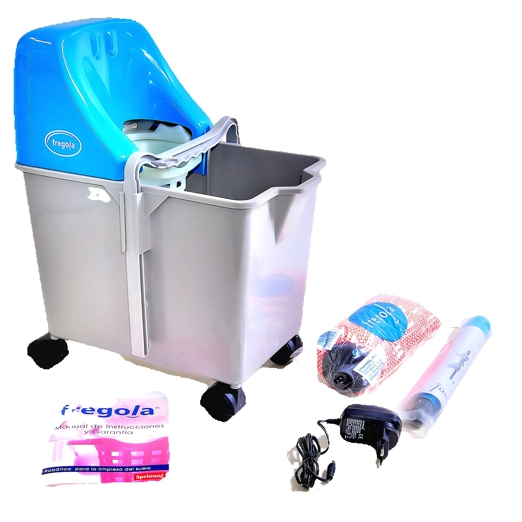 FREGOLA Kit de Escurrido Automático para Mopas - Fregona eléctrica