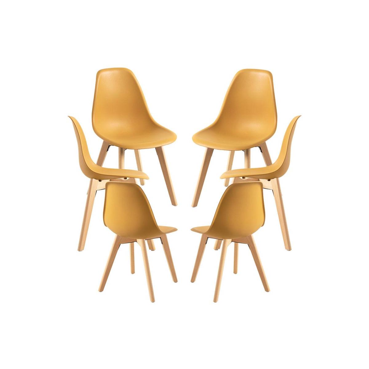 Regalos Miguel - Packs Sillas Comedor - Pack 6 Sillas Kelen - Mostaza