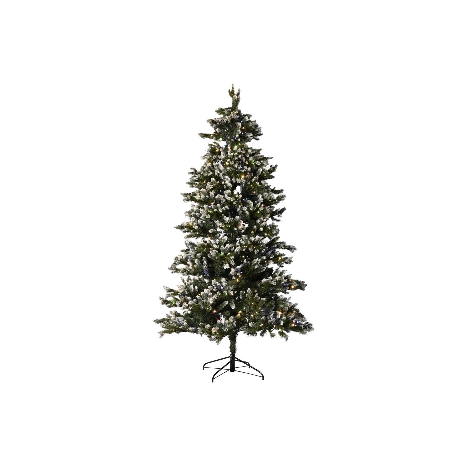 Arbol Led Pe 140X140X240 520L 1489 Ramas Nevado, Decoracióna de navidad para todos los hogares, Navidad Alpina Holly Night