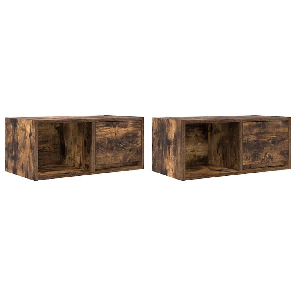 vidaXL Muebles para TV 2 uds madera 60x31x25,5 cm en color Roble artisan/Roble ahumado/Roble negro y más | almacenamiento funcional diseño moderno para baño dormitorio sala