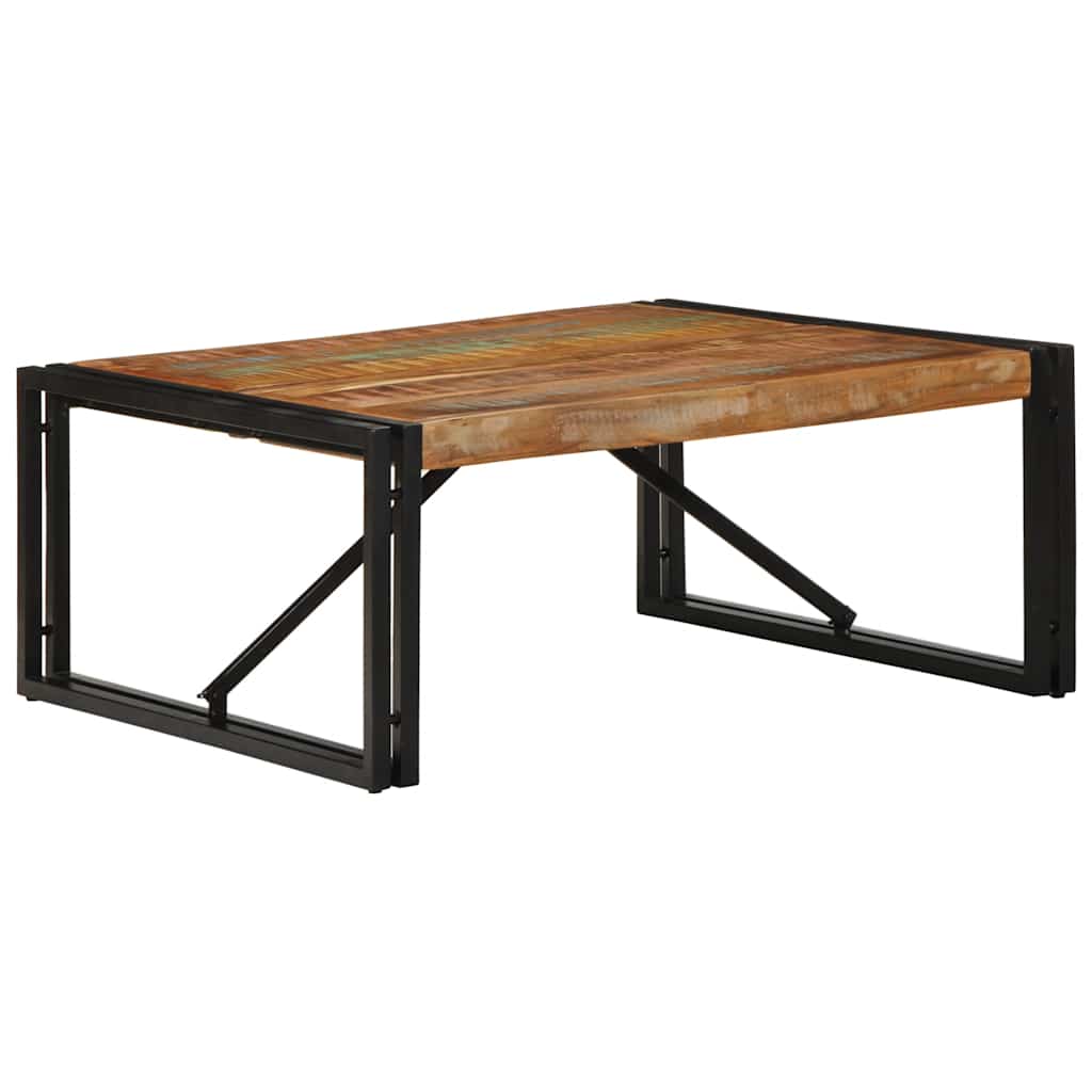 vidaXL Mesa de centro multicolor madera maciza reciclada en dimensiones 80x80x35 cm/100x50x35 cm/40x40x35 cm y más | estructura resistente ideal para salón dormitorio o estudio