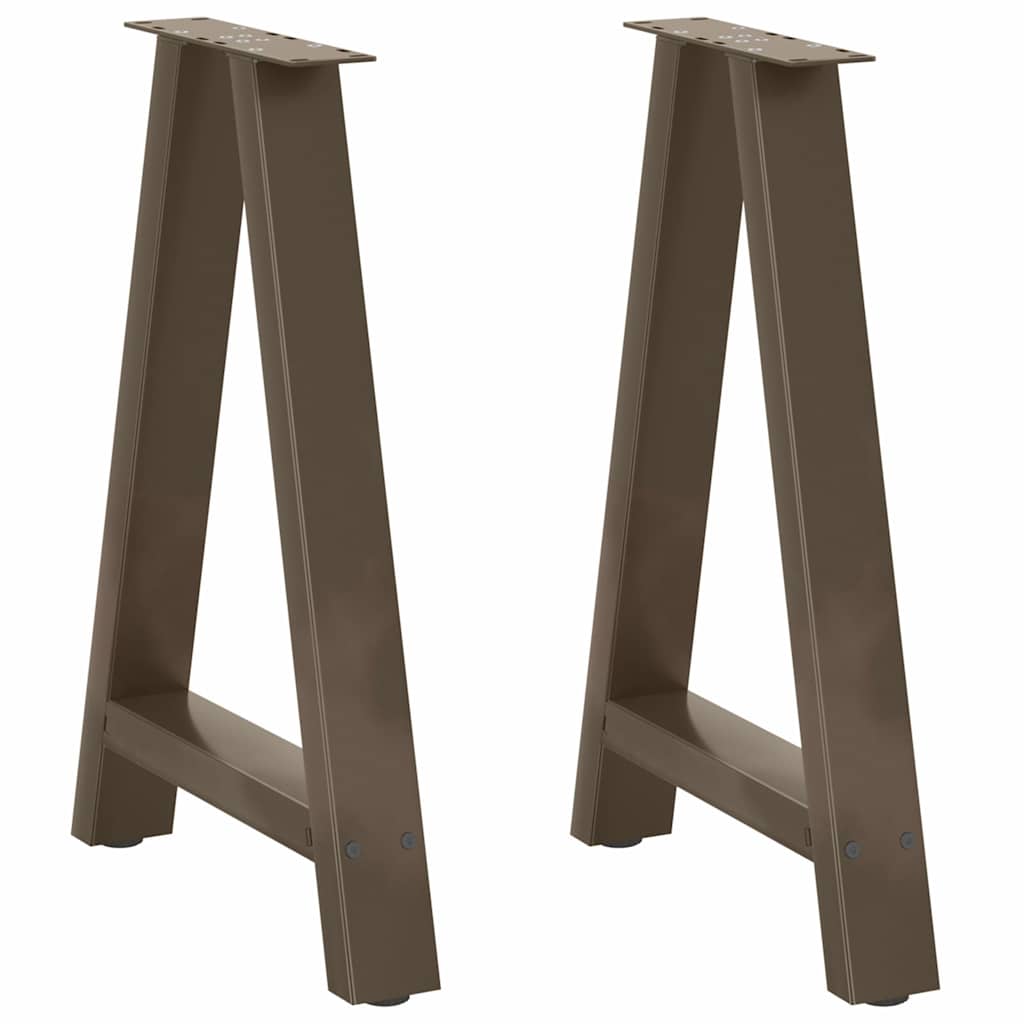 vidaXL Patas para mesa de comedor en forma de A (2 unidades) 50 x (72-73) cm, acero