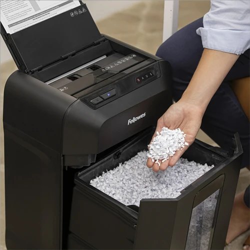 Destructora de Papel FELLOWES Híbrido (alimentación automática y manual) 80 hojas (alimentación automática); 8 hojas (alimentación manual) Tarjetas Grapas 4621501
