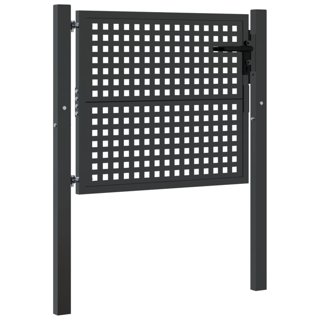 vidaXL Puerta de jardín acero gris antracita puerta de exterior Dimensiones 105 x 125 cm,  105 x 150 cm,  105 x 175 cm y mas