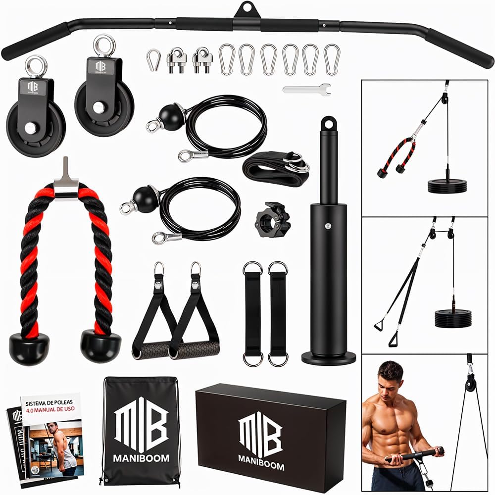 Kit de Poleas para Gimnasio en Casa – Sistema DIY de Entrenamiento de Fuerza con Cables para Tríceps y Brazo – Máquina de Musculación y Fitness
