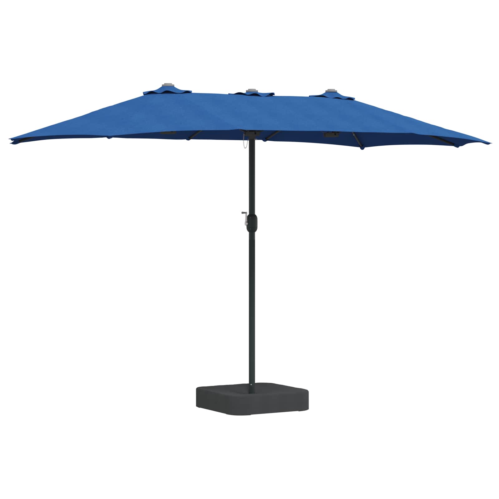 vidaXL Sombrilla de jardín Azul azur 385 x 209 x 244 cm Poliéster
