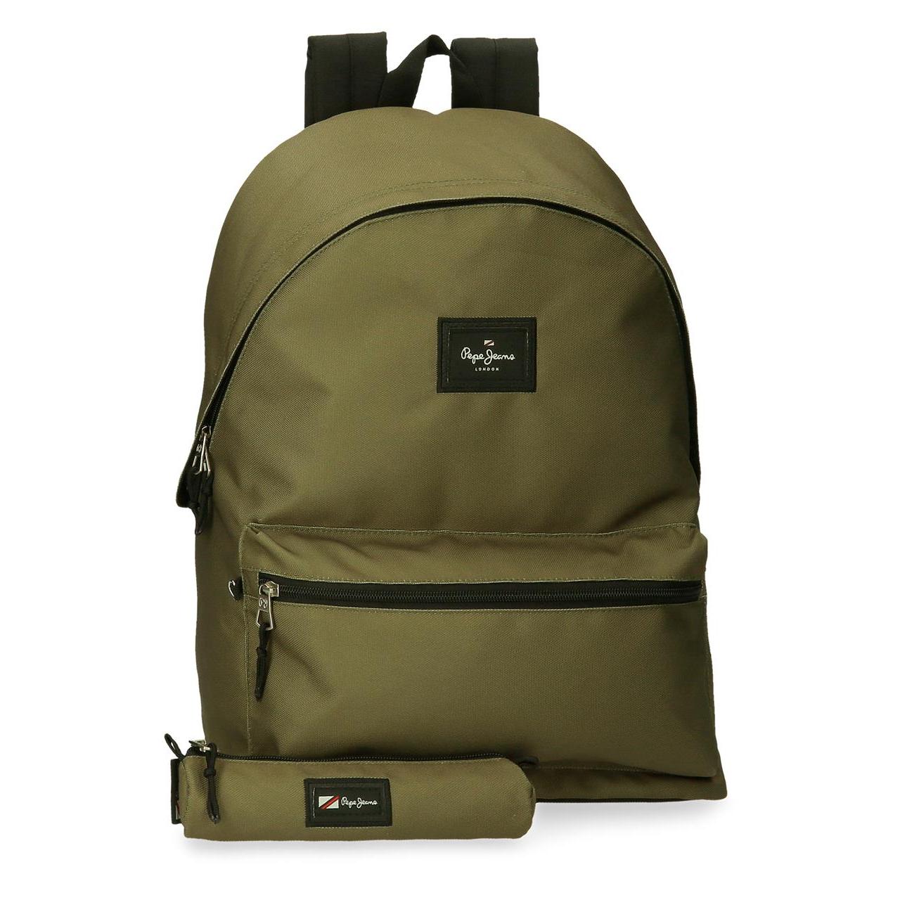 Mochila Pepe Jeans Aris, Poliéster, 31x44x17.5 cm con Compartimento para Portátil de 15.6 Pulgadas y Estuche a Juego