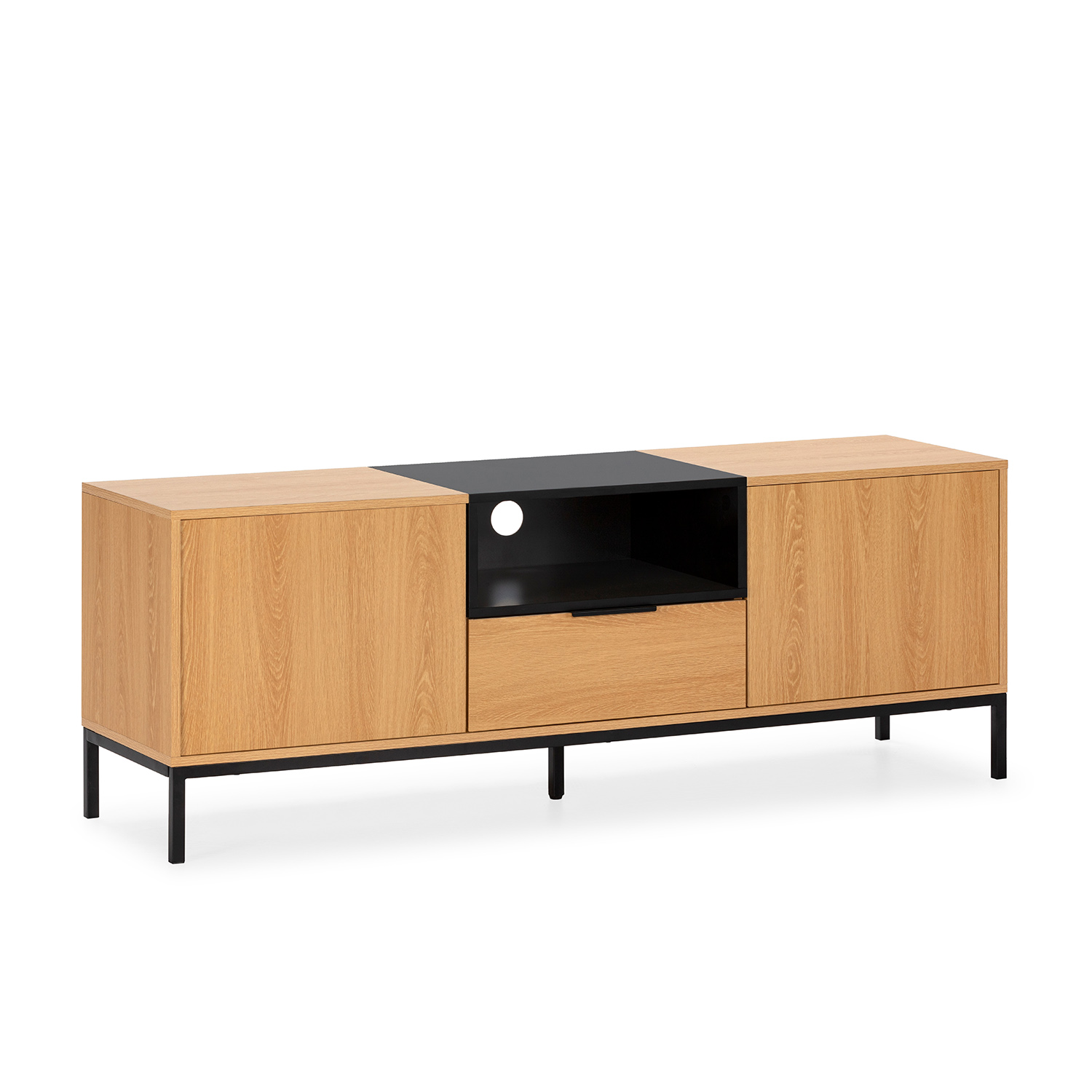 VS Venta-Stock Mueble Tv Nieve 2 puertas 1 cajón Roble
