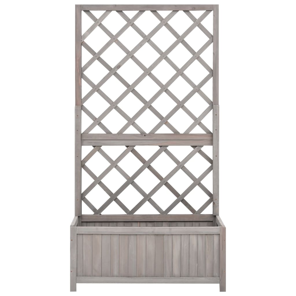 vidaXL Jardinera enrejada de jardín madera de abeto 70x30x135cm Color Marrón,  Negro,  Gris y mas