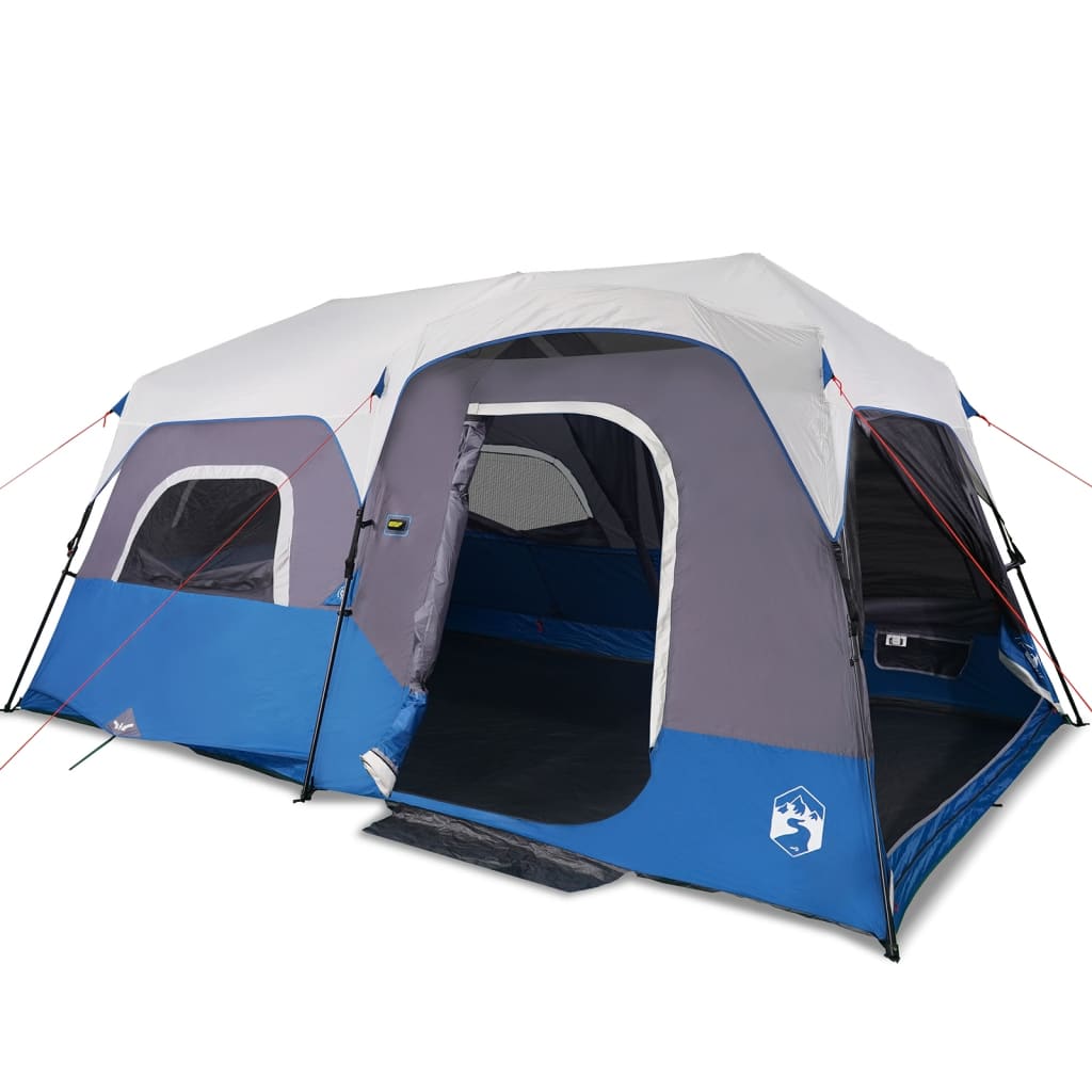 vidaXL Tienda Familiar con LED 9 Personas Apertura Rápida Toldo Carpa Color Azul,  Gris claro y naranja,  Verde y mas
