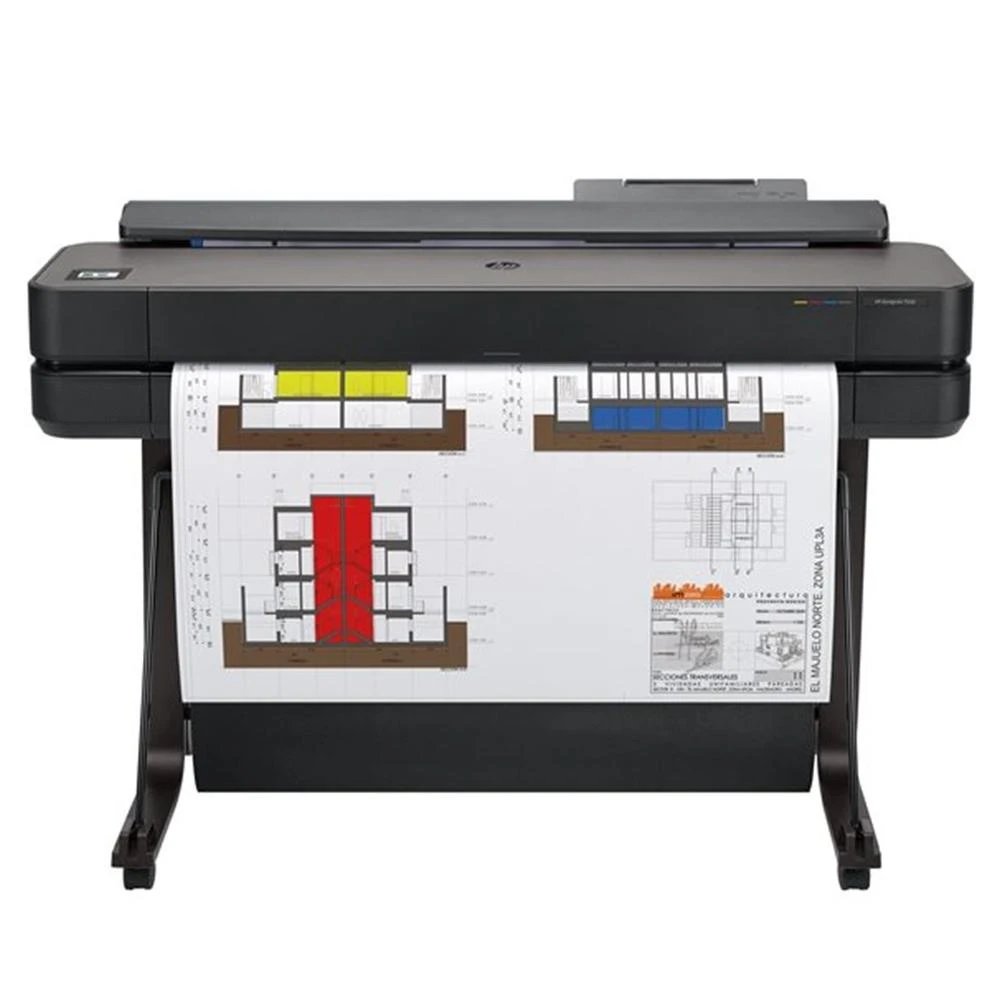 Impresora Chorro de tinta térmico HP Inkjet Hasta A0 Wifi HP 5HB10D#B19  | Hasta 0.42 minutos por página en formatos A1 y ANSI D, 2400 x 1200 PPP, Negro