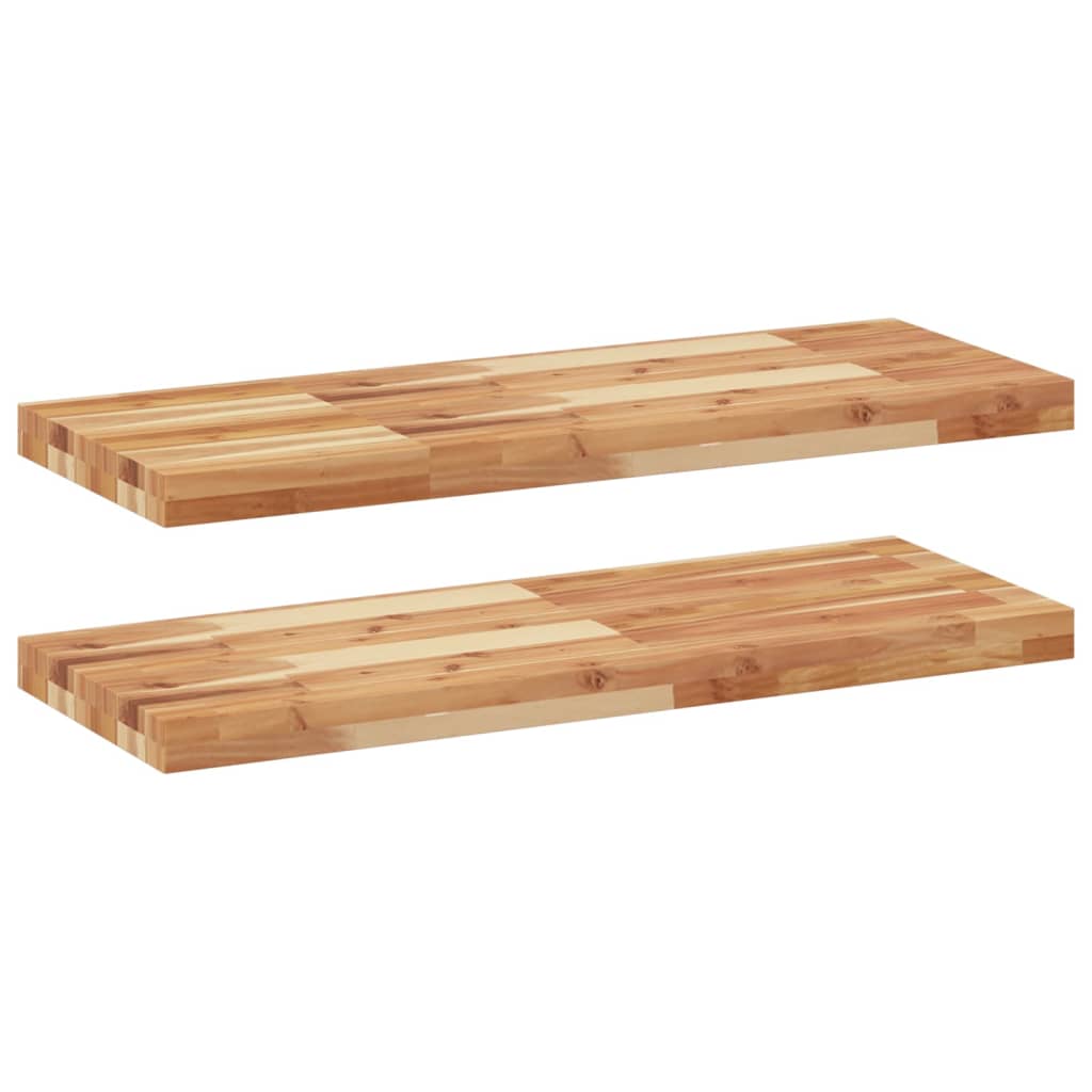 Vidaxl Estante Flotante de Madera Maciza de Acacia Acabado Al Aceite