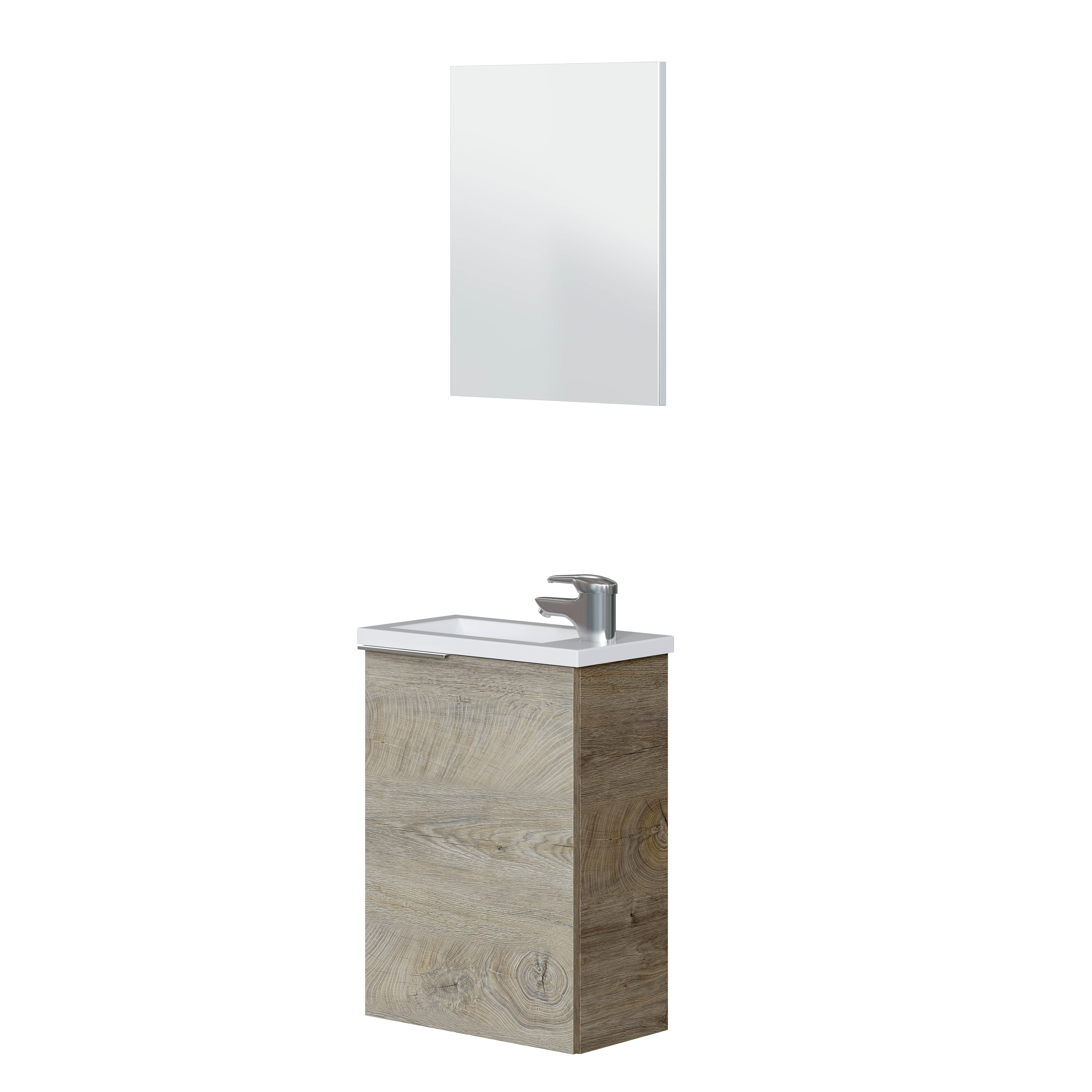 duehome - Mueble de baño Compact 40 con espejo y lavabo
