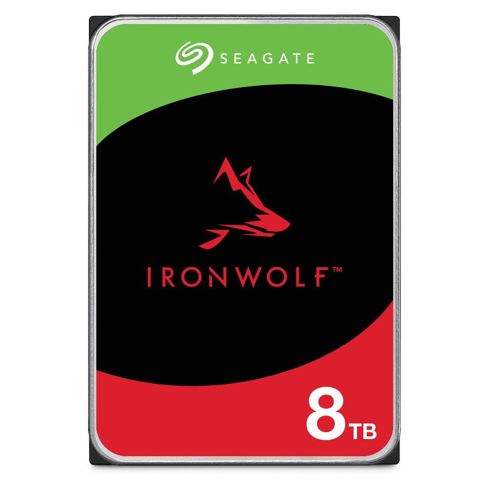 Seagate - Disco duro interno ST8000VN002 de 8 TB para NAS y servidores, serie IronWolf con SATA 6 Gb/s, 5400 RPM y búfer de 256 MB