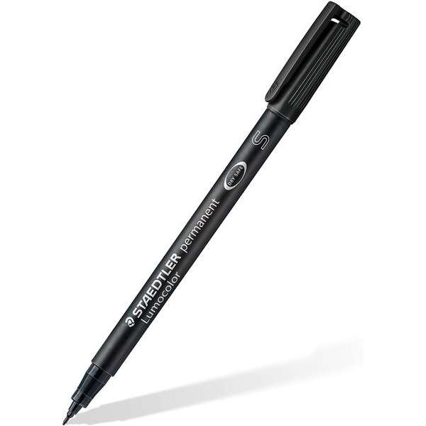 Staedtler lumocolor permanent 313 rotulador permanente de punta fina - trazo 0.4mm - secado rapido - color negro (10 uds)