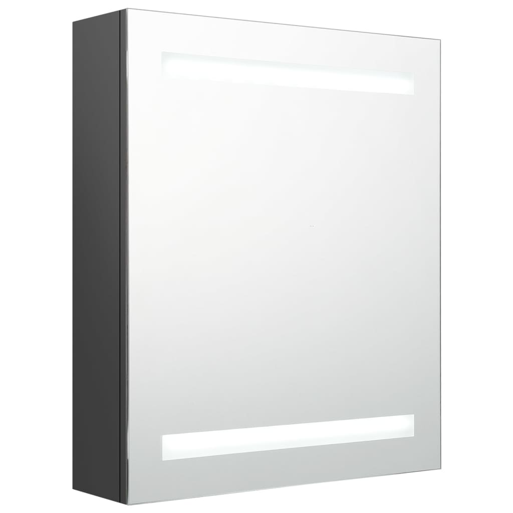 vidaXL Armario de baño con espejo LED blanco brillante 50x14x60 cm en color Blanco brillo/Negro brillo/Gris brillo y más | almacenamiento funcional diseño moderno para baño dormitorio sala
