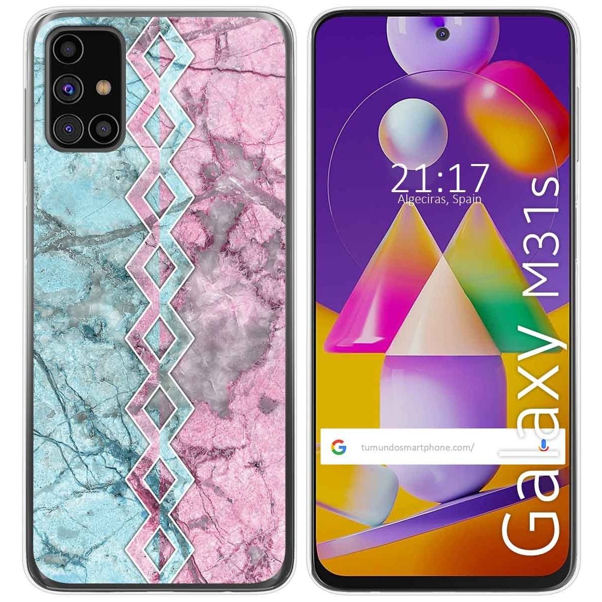 Tumundosmartphone Funda Gel Tpu para Samsung Galaxy M31s diseño Mármol 08 Dibujos