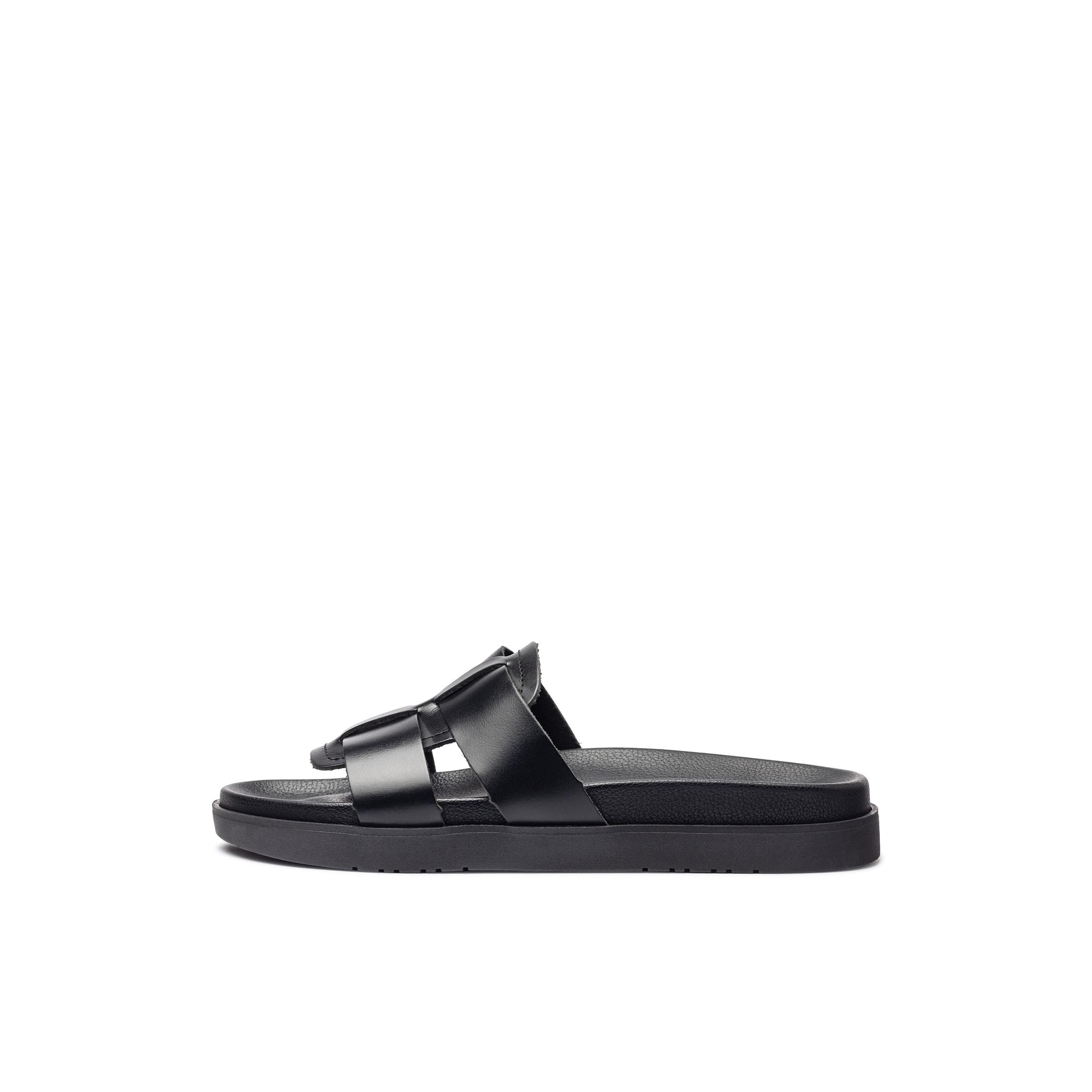 YOKONO sandalia plana MORENA-314 NEGRO | Zapatos mujer Primavera-Verano | Piel vacuna  Napa | 2 CM