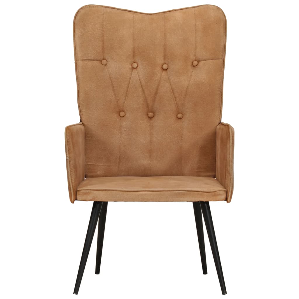 vidaXL Sillón orejero de lona Crema, Marrón, Negro Sillon Dormitorio Sillon Comodos Silla Relax Sillón Sofá